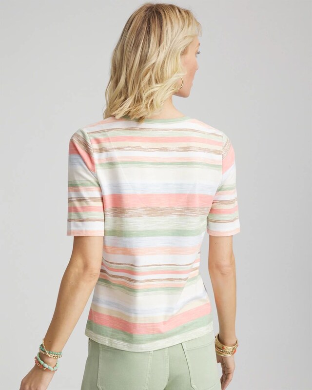 Perfect Multi-Striped V-Neck Tee - image 3